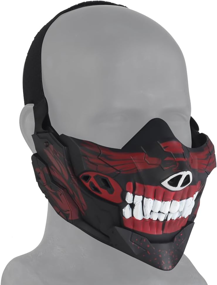 JFFCESTORE Tactical Airsoft Half Face Masks, Rebel Skull Airsoft Half Face Mask Airsoft Protective Masks for Cs War Game Halloween Party - Image 4